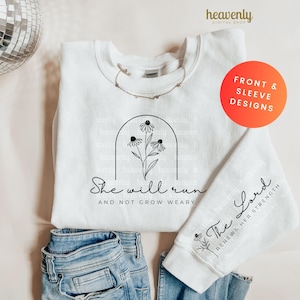 Christian Svg Sweat-shirt manches PNG sublimation Design Seigneur renouvelle sa force fichier coupe chemise basée sur la foi Jésus vêtements ne se lassent pas