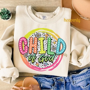 Niño de Dios Cristiano PNG Sublimación Diseño Dálmata Punto PNG Moda Brillante Colorido Niños Camisa Diseño Versículo Bíblico Png Fe Religiosa Png