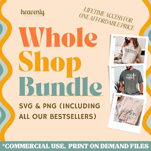 Christian PNG Jesus SVG Whole Shop Bundle Lifetime Access Print On Demand Digital Download Designs Religious Bible Verse Sublimation POD Png
