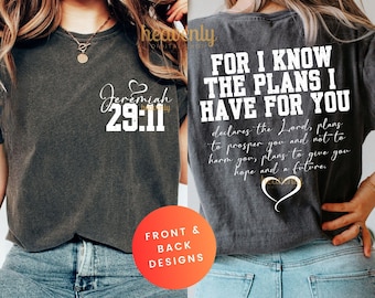 For I Know the Plans I Have for You PNG Christian Sublimation Designs Bible Verse Shirt Designs DTF Transfers Jesus Shirt Digital Download