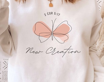 Chemise chrétienne | Ecriture biblique PNG verset de la Bible PNG Conception de t-shirt téléchargements Clipart Sublimation Jesus Graphic | Nouvelle création papillon PNG
