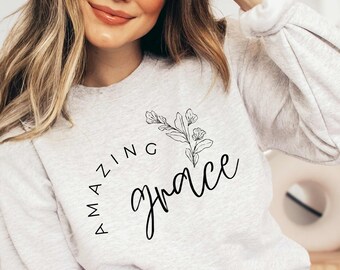 Amazing Grace svg PNG, Flor Delicada Cristã Sublimação, Download de Clipart para Camiseta com Tema Bíblico, Deus svg, Fé SVG, SVG Religioso