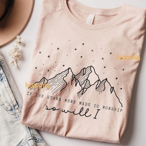 Christliche SVG Jesus Linie Art PNG Sublimationsdesign Wenn Die Sterne Zur Anbetung Gemacht wurden, werde ich Glaube Shirt Ostern Kunst Berge Minimalistisch