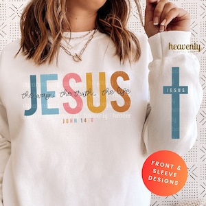 Minimalistische christelijke PNG Jezus PNG sublimatie ontwerp Jezus shirt The Way Truth Life Png Cross Clipart Boho Faith Based Tee digitale download