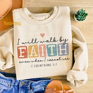 Boho Christian PNG Gesù PNG Sublimazione Design Cammina per fede non per vista Png Versetto della Bibbia Maglietta Religiosa Png Chiesa Tshirt DTF Download