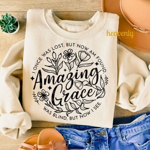 Christliche SVG Jesus PNG Sublimationsdesign Erstaunliche Anmut PNG Glaube basierte Shirt Png Christliche Ostern Hymne Blumenkunst Wilde Blumen Minimalist