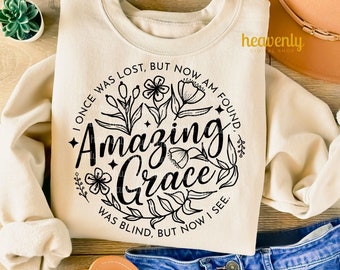 Christian Svg Jesus PNG Sublimation Design Amazing Grace PNG Faith Based Shirt Png Christian Easter Hymn Floral Art Wild Flowers Minimalist