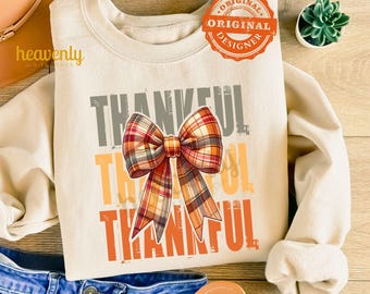 Thankful Fall Coquette Bow PNG Christian PNG Fall Sublimation Design Religious Png Faith Png Bible Verse Png Jesus Png DTF Digital Download
