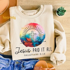 Feliz Páscoa PNG Jesus Pagou Tudo Png Design de Sublimação Ele Ressuscitou Png Páscoa Jesus Png Versículo Bíblico Cristão Moderno Download Religioso