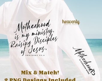 Motherhood SVG Christian PNG Raising Disciples Jesus Shirt Design My Ministry Kingdom Work Homeschool Mom Popular Now Mama Mother's Day Png
