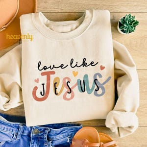 Boho Christian PNG Miłość jak Jezus Png Sublimacja Projekt Jezus Koszulka Png Werset Biblijny PNG Religijny Png Kościół Obóz Koszulka DTF Plik Pobierz