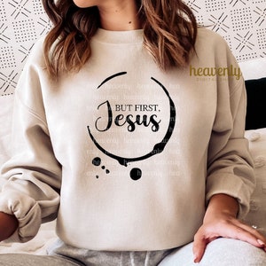 Christian PNG Sublimation Design But First Jesus PNG Coffee Mug, Christianity Easter Png Religious Faith Shirt Png Coffee Lover God Png