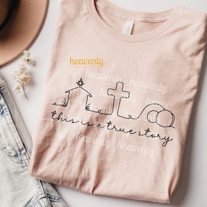 Wahre Geschichte Religiöses Ostern SVG Christian PNG Sublimationsentwurf Er ist auferstanden Schnittdatei Glaube Grundlage Shirt Clipart Jesus Kreuz Bibel Linie Kunst