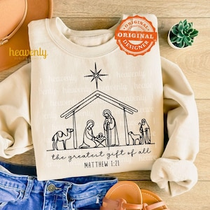 Größtes Geschenk von allen SVG Jesus Geburt Christi Png Christliche Weihnachten Png Sublimationsdesign, Krippe PNG, A Thrill of Hope Png Advent DTF Download