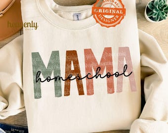 Homeschool Mama PNG Christian Sublimation Design, Retro Boho Homeschool Png Trendy Vintage Png Popular Png For Shirts Digital Download