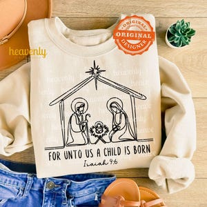 Für uns ist ein Kind geboren SVG Jesus Krippe Png Christian Weihnachten Png Sublimation Design Manger, ein Nervenkitzel der Hoffnung Png Advent Download