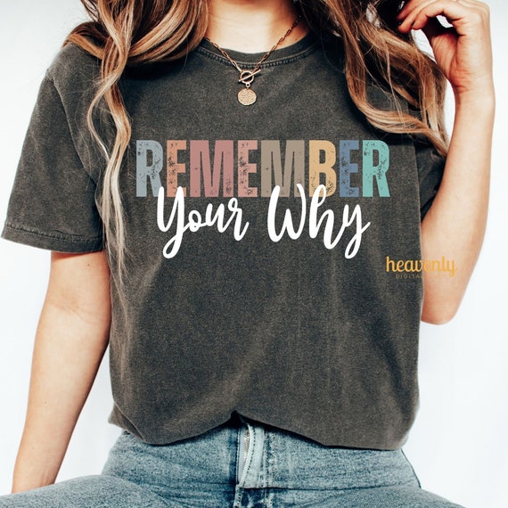 Remember Your Why PNG Retro Vintage PNG for Sublimation Inspirational Quotes Motivation Shirt Design Trendy Aesthetic Mental Health Clip Art