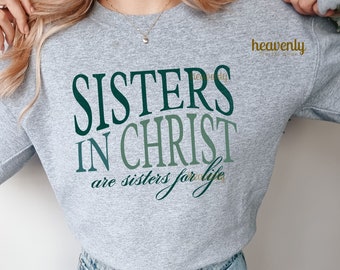 Christian SVG Sisters in Christ PNG Sublimation Design Retro Jesus Png Bible Verse Shirt Religious Svg Cut File Church Camp Tshirt God Women