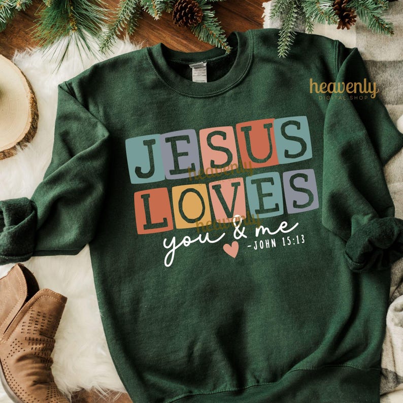 Boho kristen PNG Jesus PNG sublimeringsdesign Jesus älskar dig och mig PNG bibelvers skjorta religiös PNG kyrkläger T-shirt DTF nedladdning bild 6