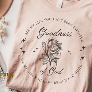 Güte Gottes Png Vintage Rose PNG Christian PNG Sublimation, Mein ganzes Leben lang waren Sie treue Bibel Vers Shirt Design Clipart Grafik