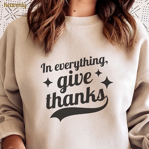 In everything give thanks SVG png, Fall png, Thanksgiving svg, Christian svg, Retro Fall Sublimation, Fall Sweatshirt svg Autumn png design