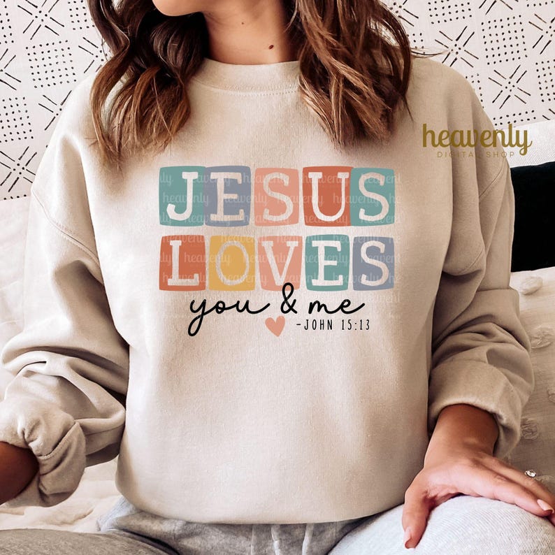 Boho kristen PNG Jesus PNG sublimeringsdesign Jesus älskar dig och mig PNG bibelvers skjorta religiös PNG kyrkläger T-shirt DTF nedladdning bild 8