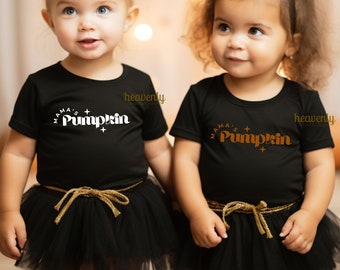 Mama's Pumpkin SVG Retro Fall Mama Mini PNG Toddler Shirt Sublimation Design, Autumn Groovy Kids Baby Bodysuit Cut File, Trendy Cute Clipart