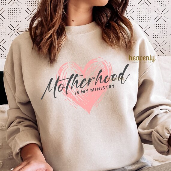 Motherhood Is My Ministry PNG Christian Mom Sublimation Design, Team Jesus Shirt Faith Homeschool Mama PNG Crunchy Mommy Tshirt POD Download