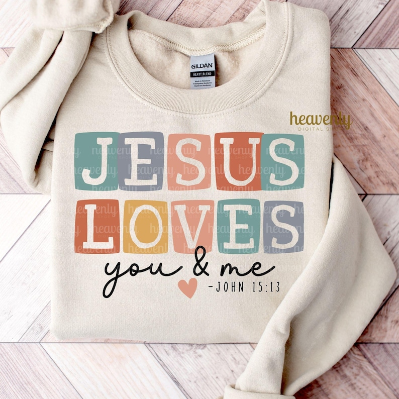 Boho kristen PNG Jesus PNG sublimeringsdesign Jesus älskar dig och mig PNG bibelvers skjorta religiös PNG kyrkläger T-shirt DTF nedladdning bild 5