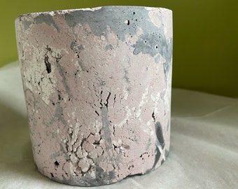 Concrete vessel / planter/ cement planter / plant pot / succulent container / black / white / pink