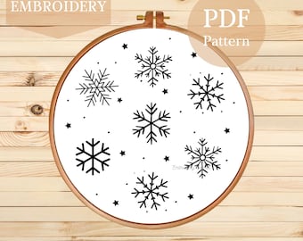 Weihnachts-Schneeflocke-Handstickerei-Muster PDF-Muster