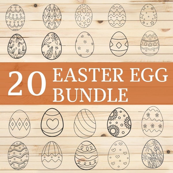 Easter Egg Hand Embroidery Pattern, Easter Egg PDF Pattern Bundle, Digital Embroidery Template