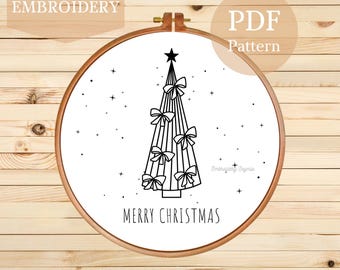 Stickdatei Weihnachtsbaum - Stickmuster: DIY-Stickerei
