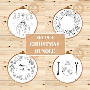 Christmas Embroidery Pattern Bundle: Home Decor Designs (PDF Pattern)