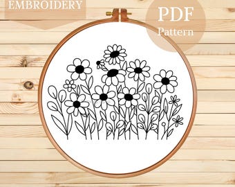 Floral Embroidery Pattern: Botanical Design (PDF Pattern)