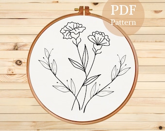 Floral Embroidery Pattern: Handmade Flower Design (PDF Pattern)