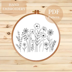 Floral Embroidery Pattern: Botanical Design (PDF Pattern)