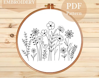 Floral Embroidery Pattern: Botanical Design (PDF Pattern)