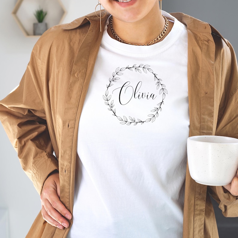 Custom Name Hand Embroidery Pattern PDF, Personalized Floral Wreath ...