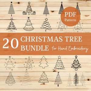 Weihnachtsbaum-Stickerei, Weihnachtsbaum Bundle, PDF-Stickerei, digitale Stickvorlage, Weihnachtsverzierung-Muster