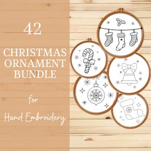 Christmas Ornaments Hand Embroidery PDF Pattern, Christmas Embroidery Bundle, Embroidery Decor Pattern, Embroidery Template,Instant Download