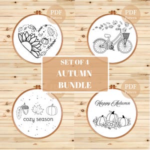 Autumn Embroidery Pattern Bundle: Fall Home Decor (PDF Pattern)