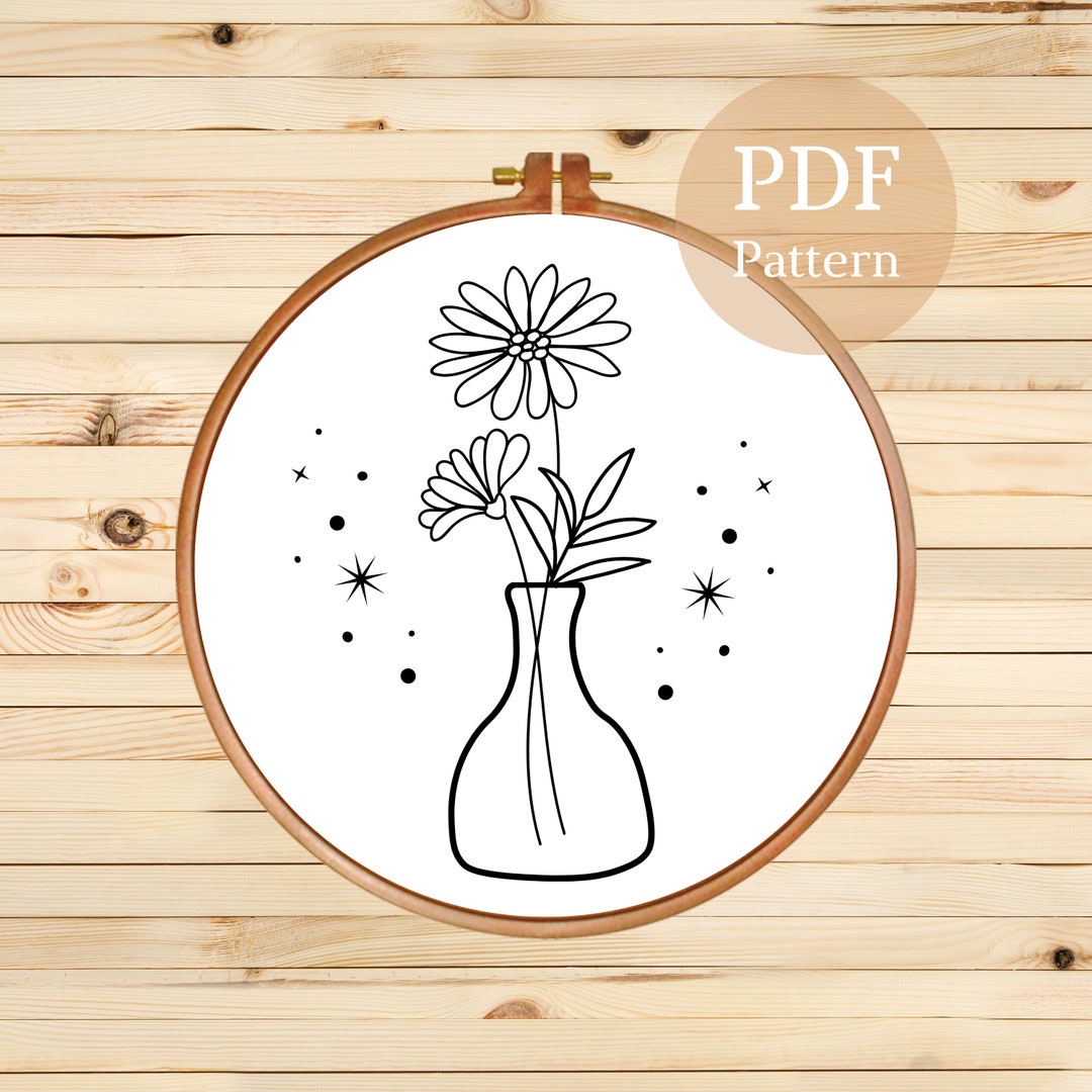 Floral Hand Embroidery Pattern, PDF Pattern, Instant Download, Flower ...