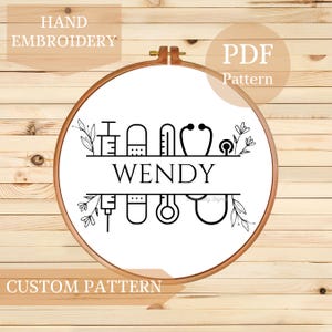 Personalized Medical Symbol Hand Embroidery Pattern (PDF Pattern)