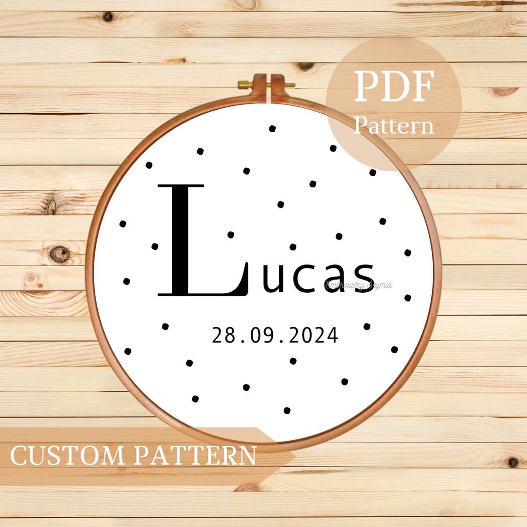 Personalized Name Pattern Personalized Name Embroidery Pattern: Custom DIY Nursery Decor (PDF ...