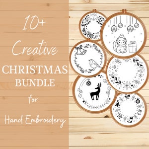 Christmas Embroidery PDF Pattern, Christmas Embroidery Bundle, Embroidery Decor Pattern, Creative Embroidery Designs, Instant Download