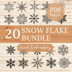 Christmas Snowflakes Hand Embroidery Pattern, Snowflake Bundle, PDF Pattern, Digital Template
