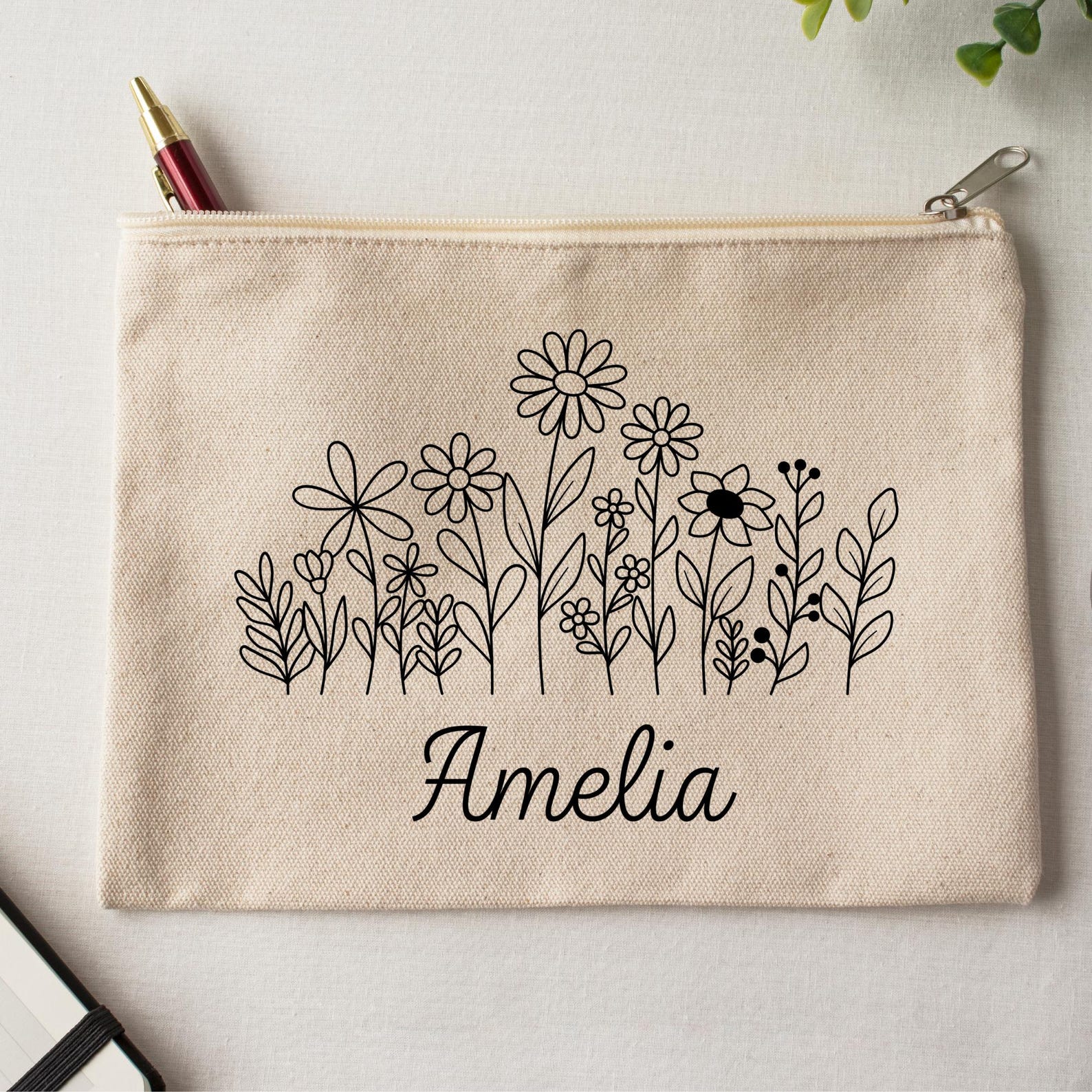 Personalized Floral Name Hand Embroidery Pattern, Custom Design ...