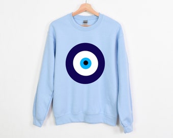 Unisex Evil Eye Sweatshirt Nazar Hoodie Spiritual | Y2K Gothic Edgy Occult Sweater Aesthetic Witch Witchy Witchcraft Gift Crewneck Indie