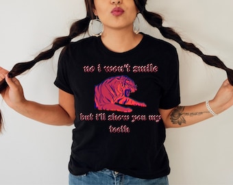 Halsey Nightmare Shirt, Tiger, Feminist Feminism Tshirt, iichliwp, manic ep, female rage empowerment, i wont smile but ill show you my teeth